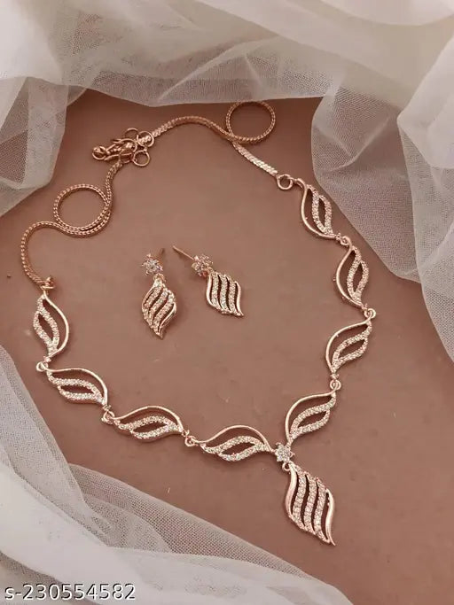 Fabulous Diamond Rose gold Necklace for women's